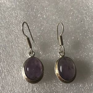 Silver gem earring